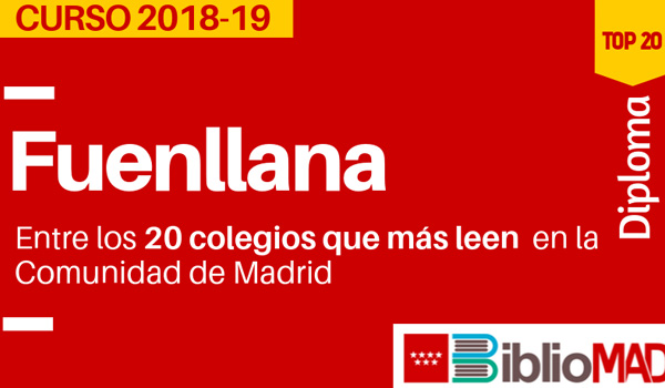 Diploma TOP 20 de Bibliomad: Fuenllana  entre los 20 colegios que más leen de la Comunidad de Madrid 9