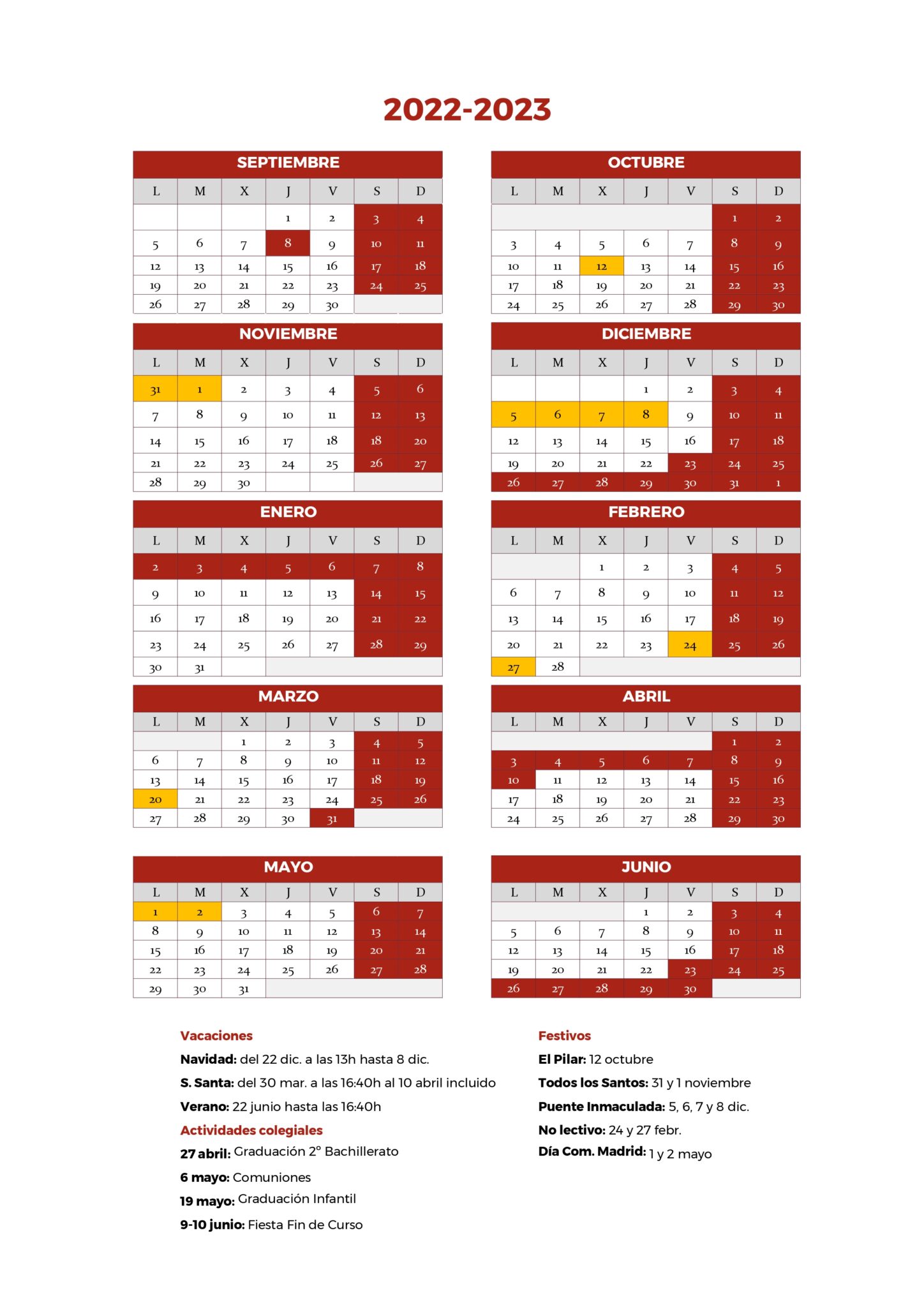 Calendario Escolar Fuenllana 2022-23 1